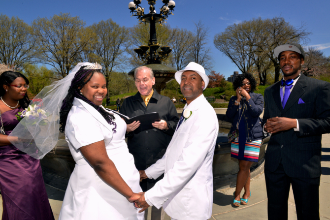 Ceremony at Cherry Hill Fountain by: Steve Worth